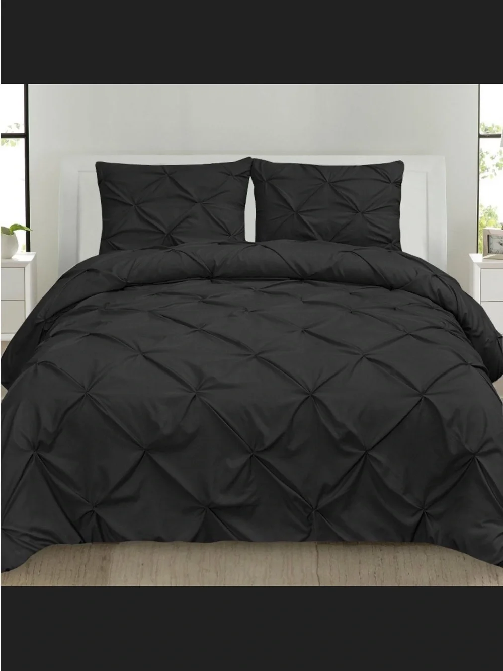 Threshold Gray Pintuck Comforter - Charcoal Gray Bedding